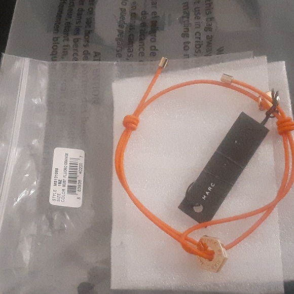 Marc by Marc Jacob Fluorescence Orange Friendship Bracelet NWT - Picture 2 of 5